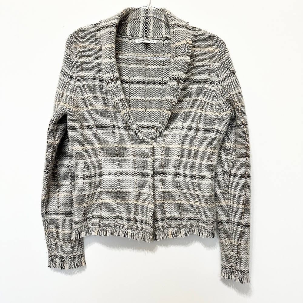 Banana Republic Women's Small Wool Rabbit Hair Fringe Cardigan Sweater